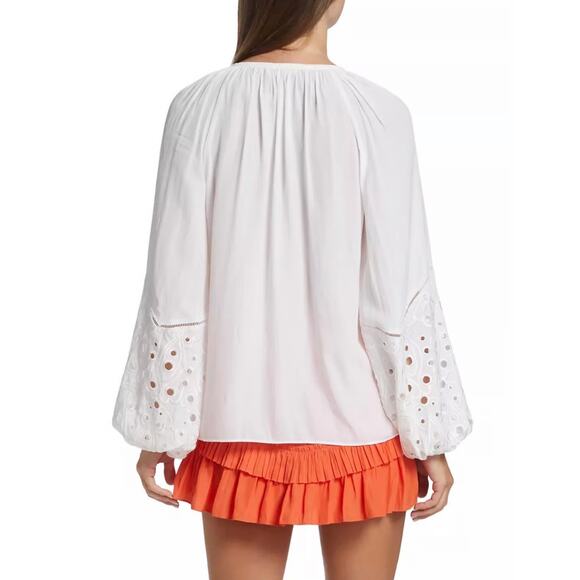 Ramy Brook Eyelet Balloon Sleeve Blouse - Picture 3 of 16